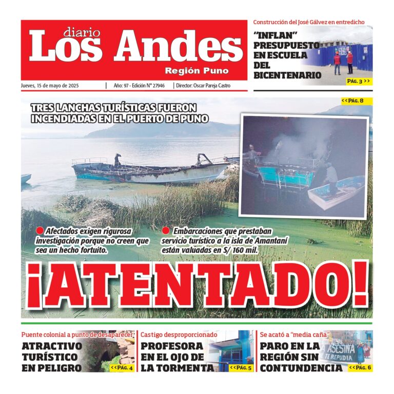 PUNO: Diario los Andes 15/05/2025
