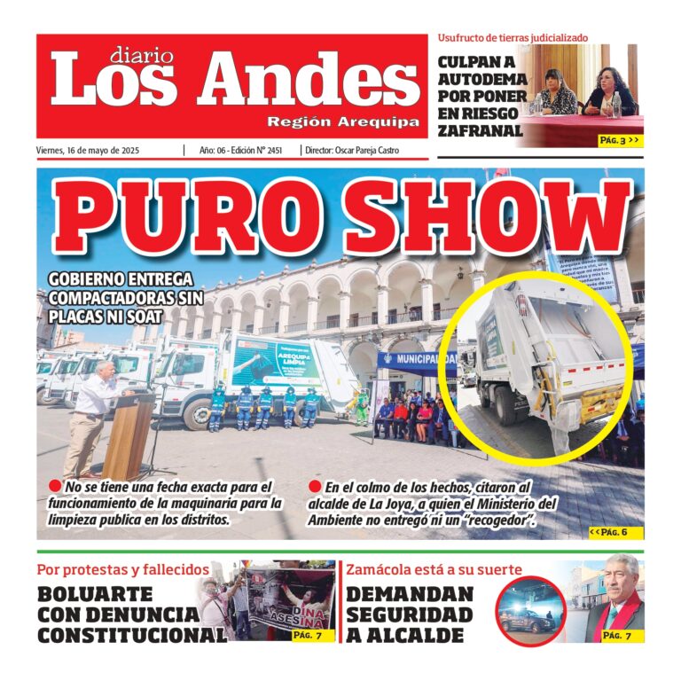 AREQUIPA: Diario los Andes 16/05/2025