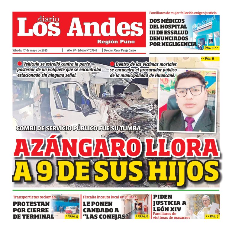 PUNO: Diario los Andes 17/05/2025
