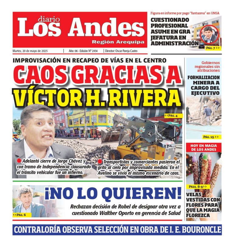 AREQUIPA: Diario los Andes 20/05/2025