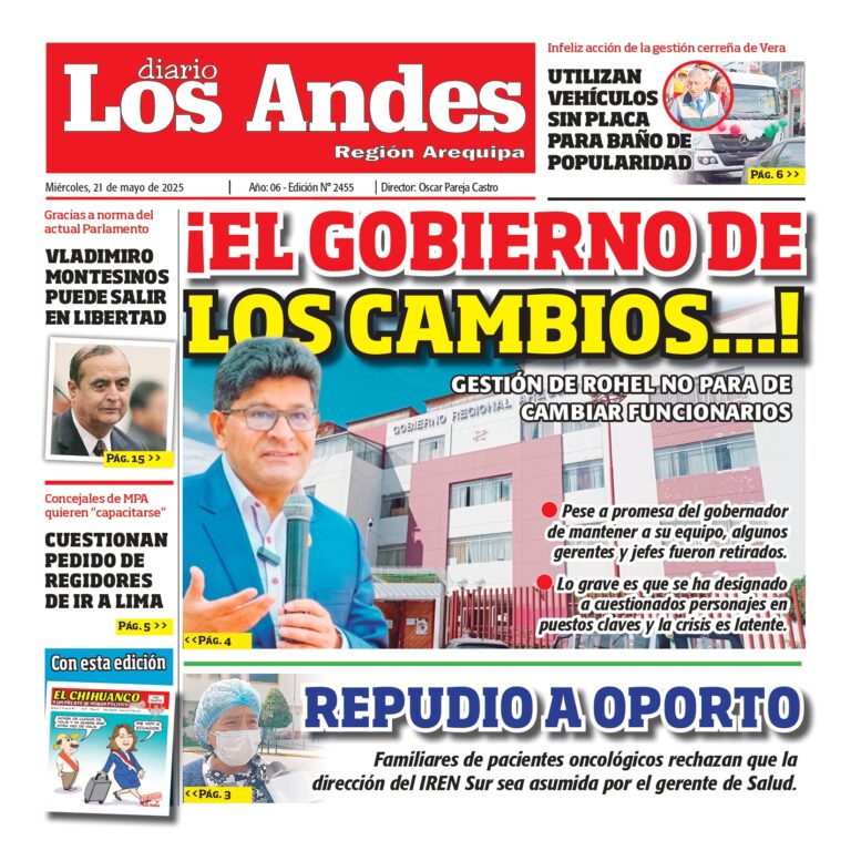 AREQUIPA: Diario los Andes 21/05/2025