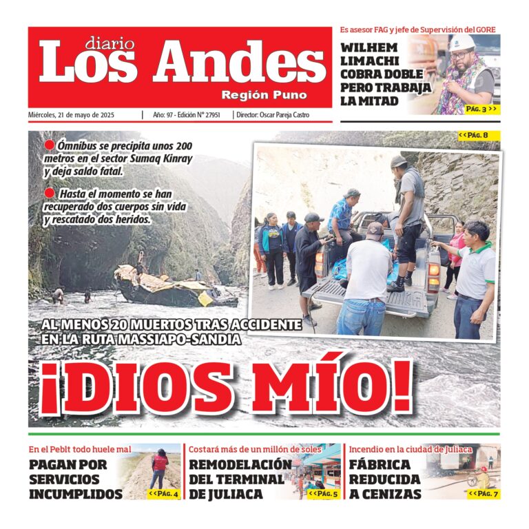 PUNO: Diario los Andes 21/05/2025