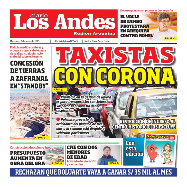 AREQUIPA: Diario los Andes 07/05/2025