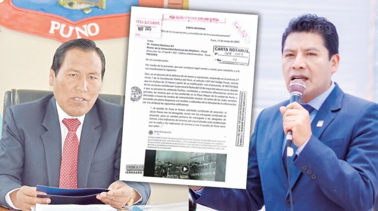 Alcalde de Puno Javier Ponce demanda a rector de la UNA Paulino Machaca