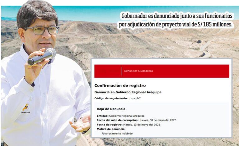 Denuncian irregular contrato en obra de vía Majes-Huambo del Gobierno Regional Arequipa