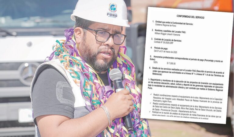 GORE Puno: suertudo Wilhem Limachi cobra doble pero trabaja la mitad