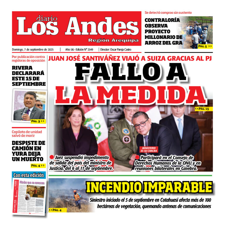 AREQUIPA: Diario Los Andes 07/09/2025