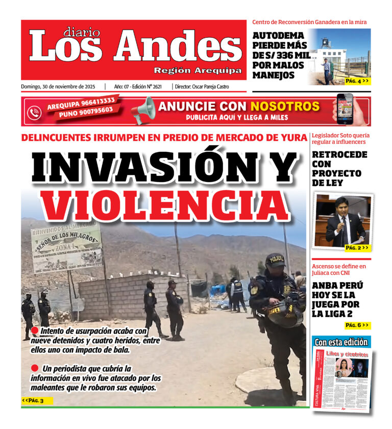 AREQUIPA: Diario Los Andes 30/11/2025