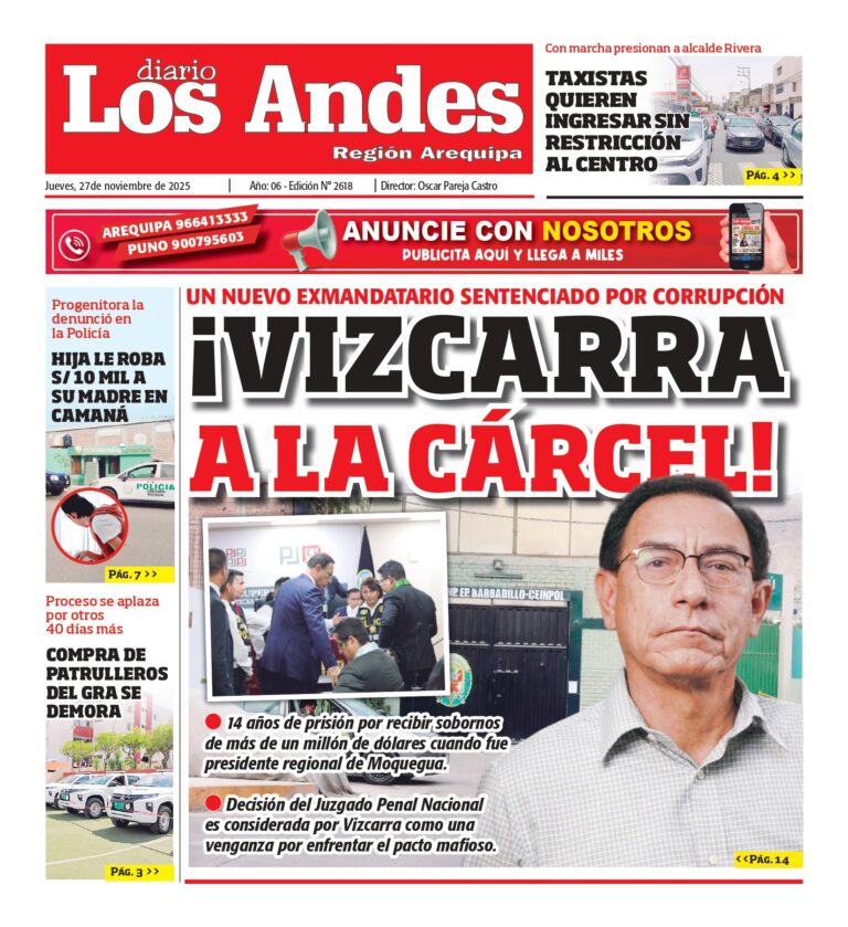 AREQUIPA: Diario Los Andes 27/11/2025