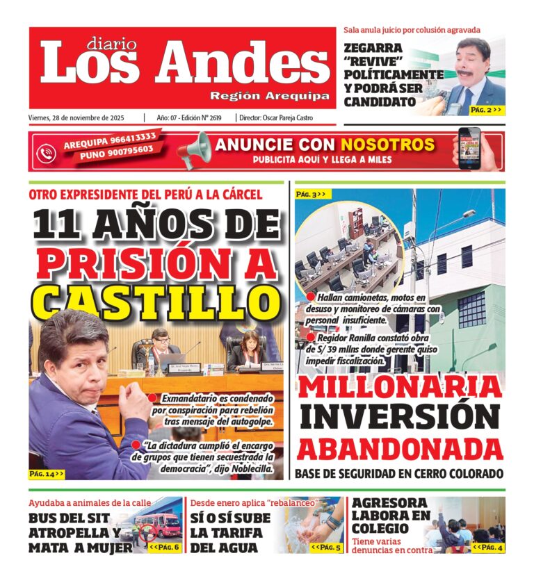 AREQUIPA: Diario Los Andes 28/11/2025