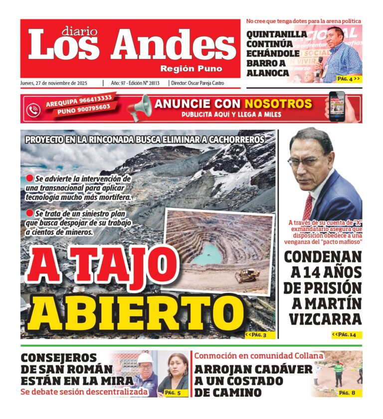 PUNO: Diario Los Andes 27/11/2025