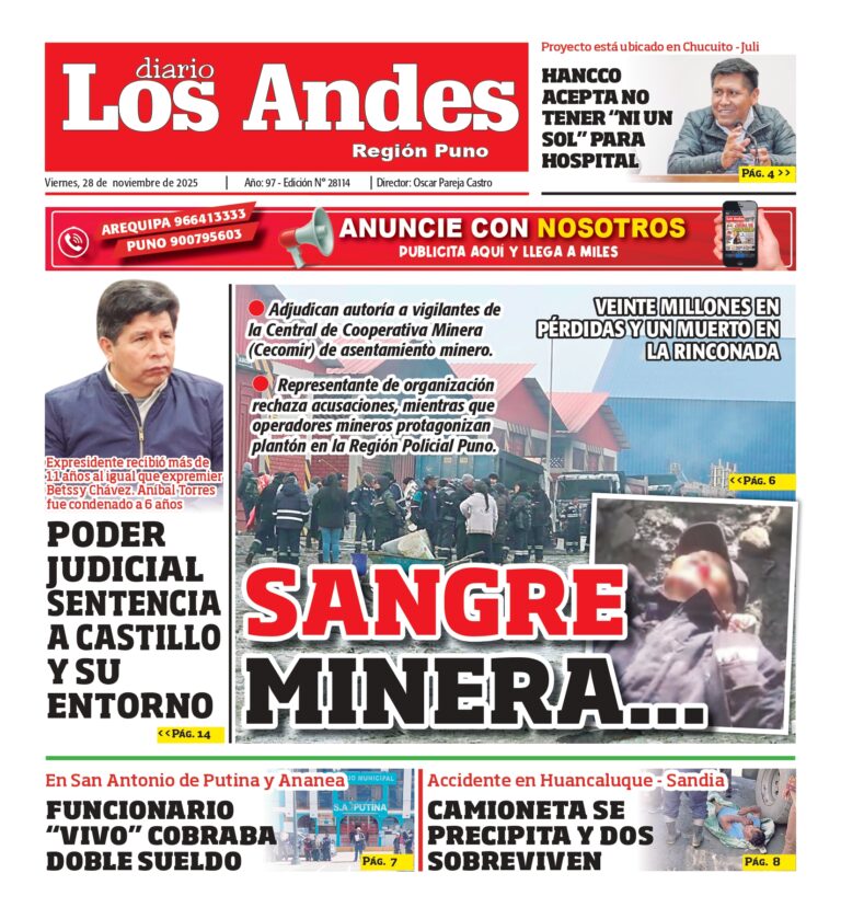 PUNO: Diario Los Andes 28/11/2025