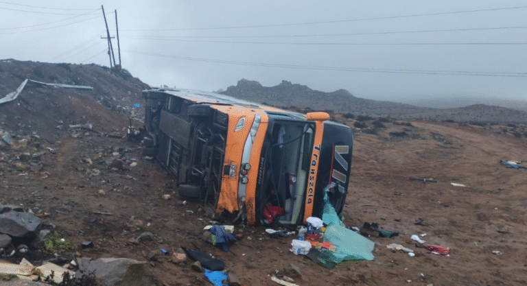 AREQUIPA: Despiste de bus Transzela en la Panamericana Sur deja al menos 10 heridos