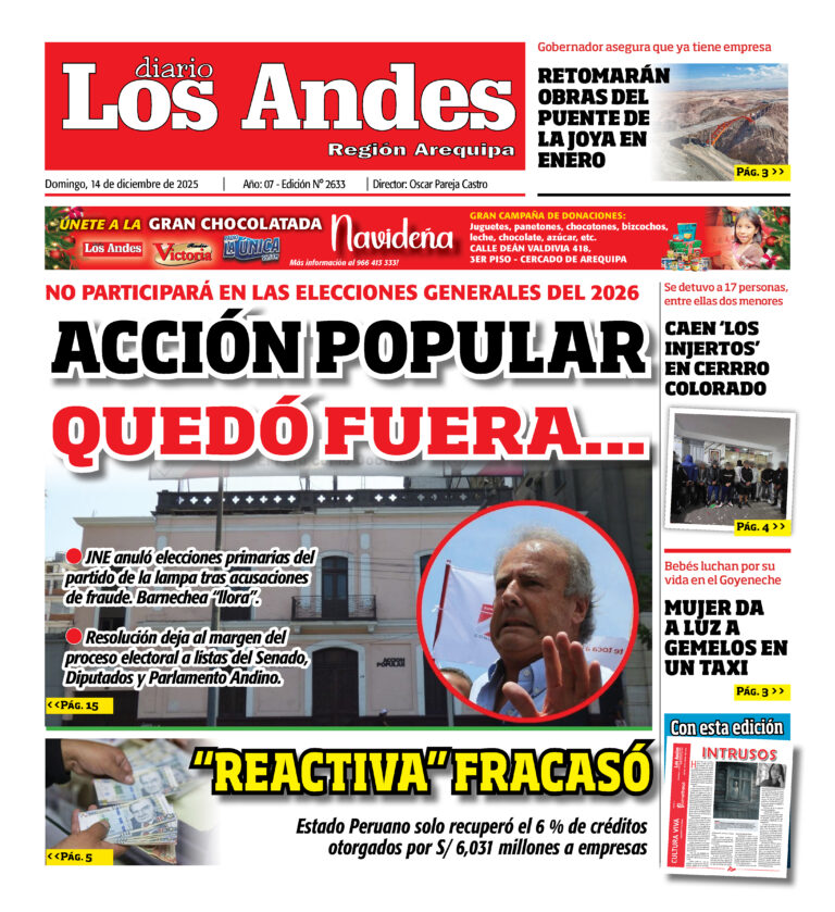 AREQUIPA: Diario Los Andes 14/12/2025