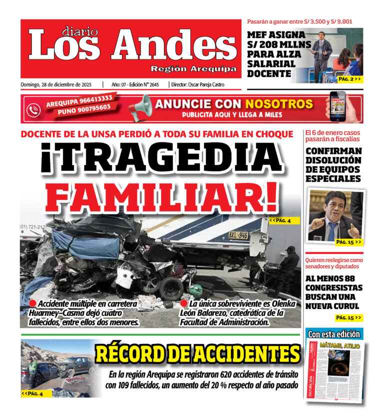 AREQUIPA: Diario Los Andes 28/12/2025