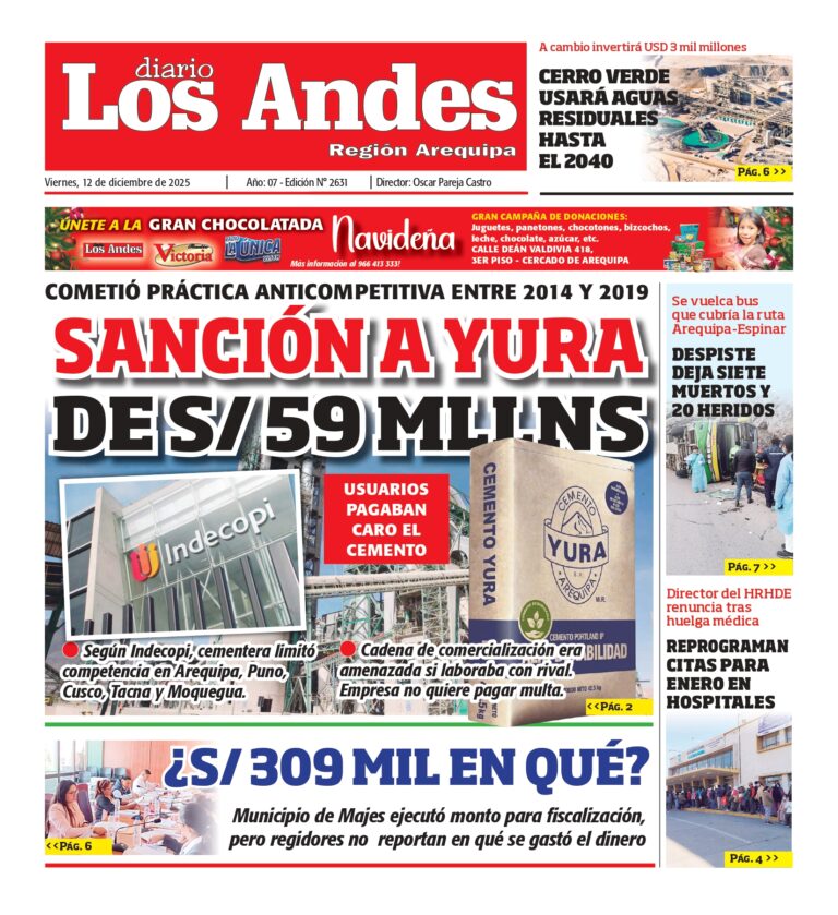 AREQUIPA: Diario Los Andes 12/12/2025