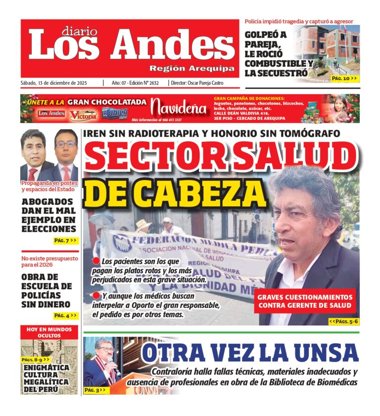 AREQUIPA: Diario Los Andes 13/12/2025