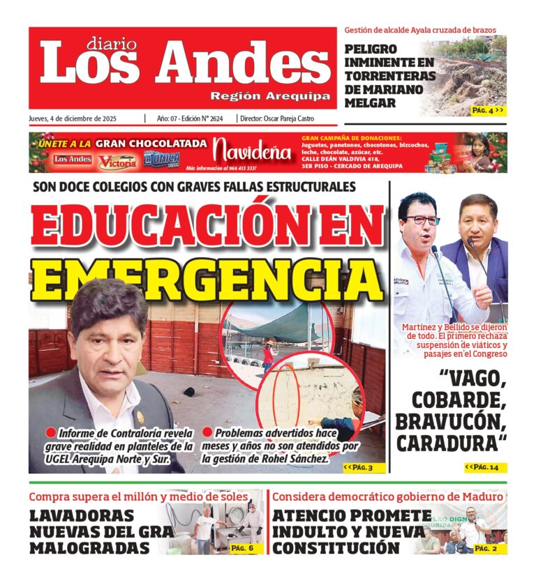 AREQUIPA: Diario Los Andes 04/12/2025