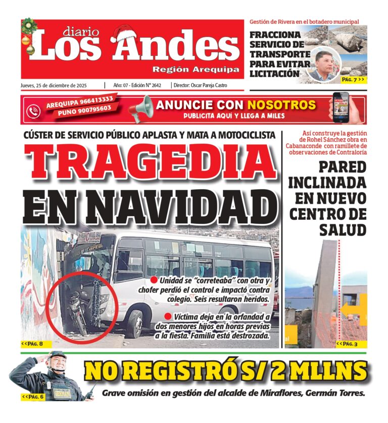 AREQUIPA: Diario Los Andes 25/12/2025