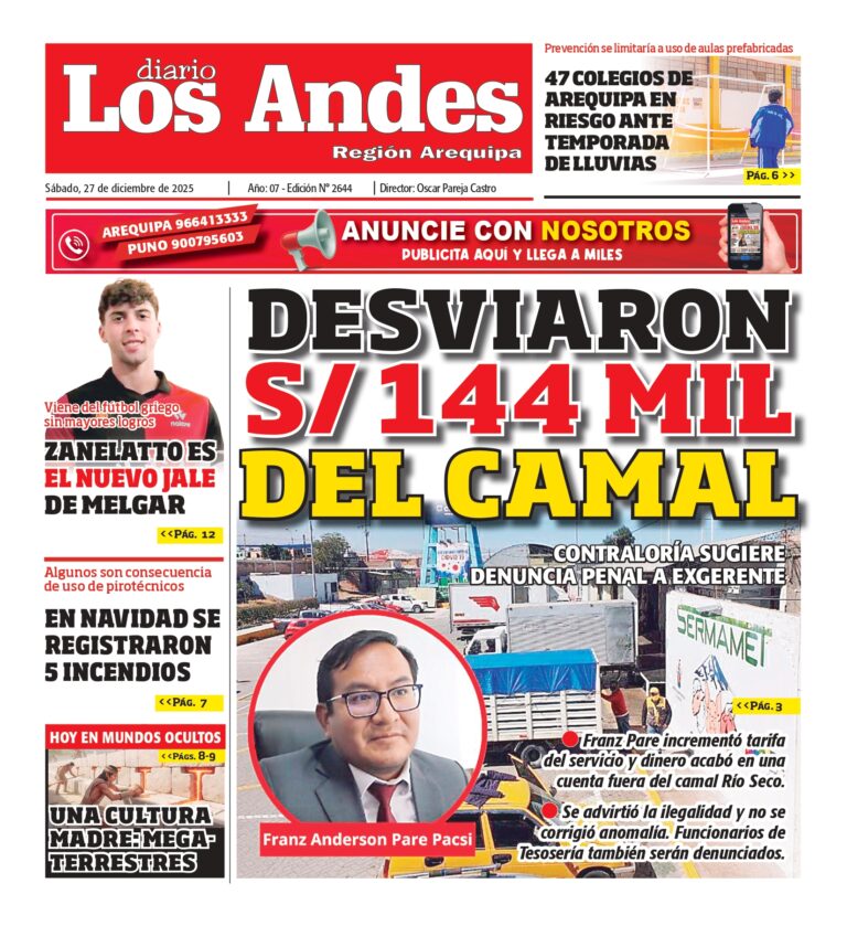 AREQUIPA: Diario Los Andes 27/12/2025
