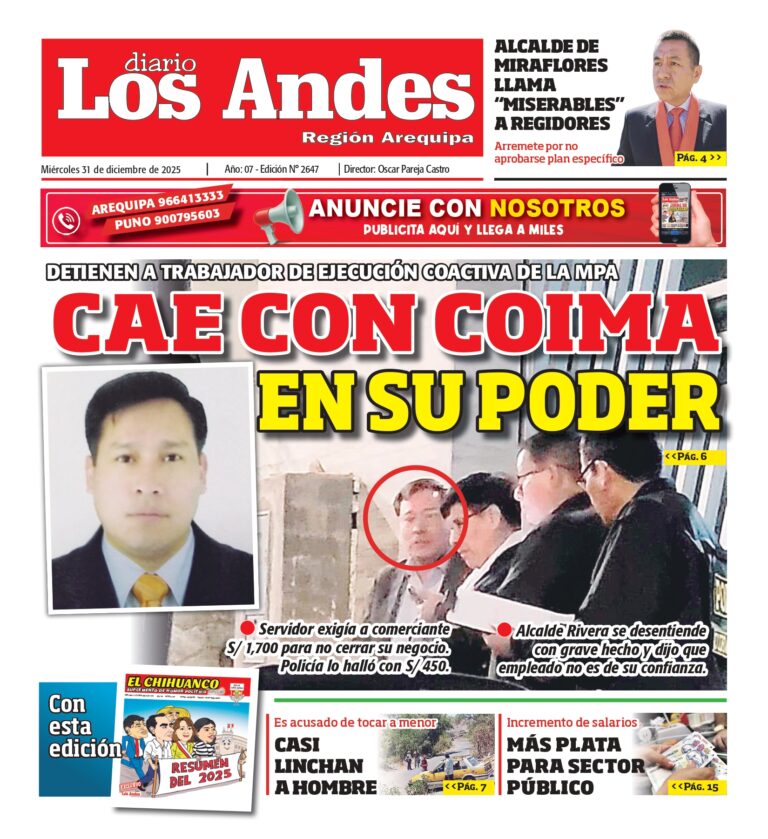 AREQUIPA: Diario Los Andes 31/12/2025
