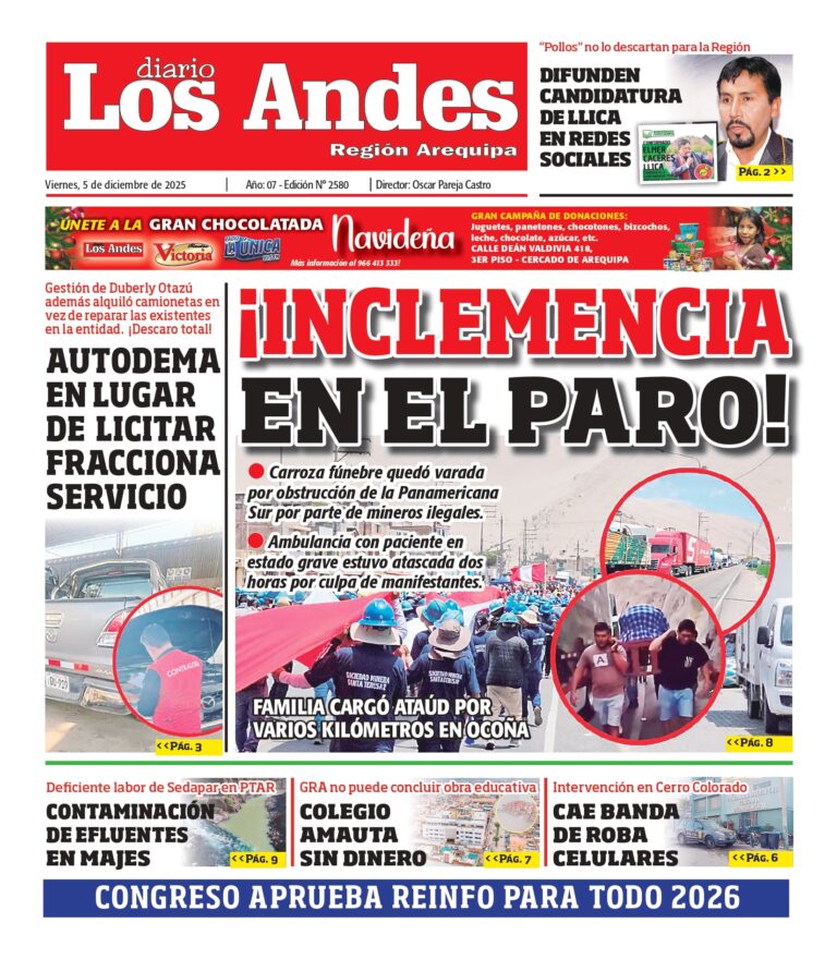 AREQUIPA: Diario Los Andes 05/12/2025