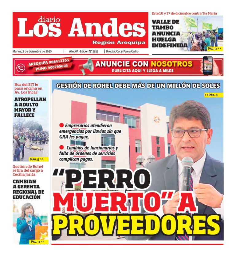 AREQUIPA: Diario Los Andes 02/12/2025