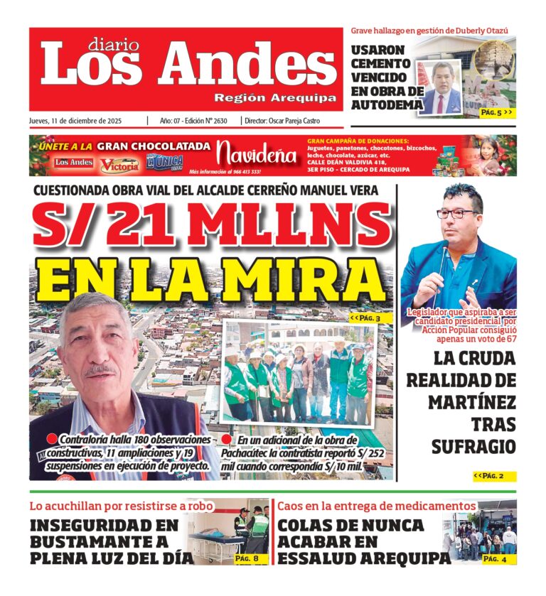 AREQUIPA: Diario Los Andes 11/12/2025