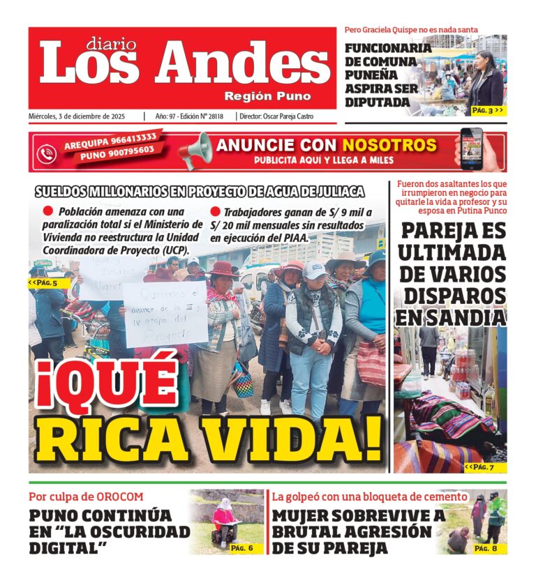 PUNO: Diario Los Andes 03/12/2025