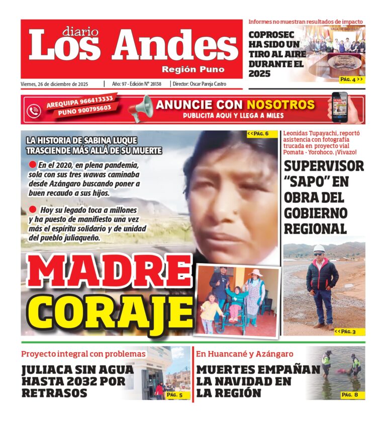 PUNO: Diario Los Andes 26/12/2025