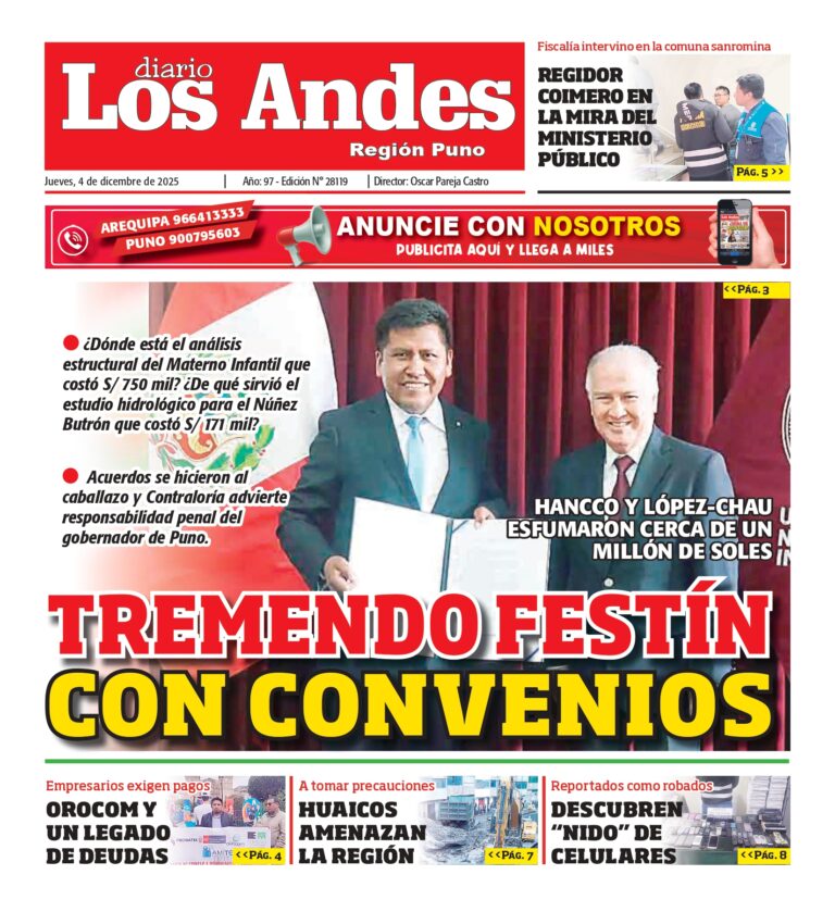 PUNO: Diario Los Andes 04/12/2025