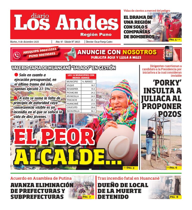 PUNO: Diario Los Andes 09/12/2025