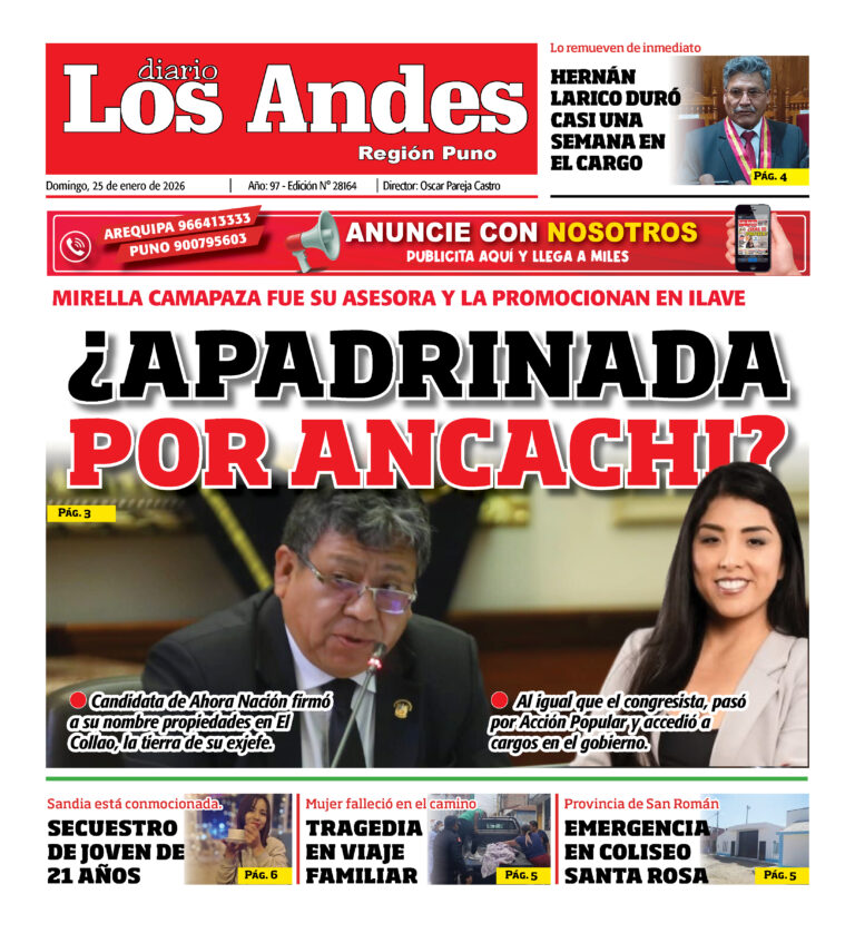 PUNO: Diario Los Andes 25/01/2026
