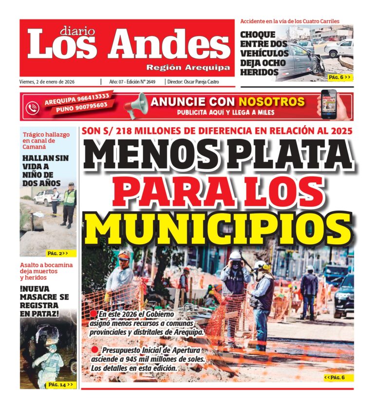 AREQUIPA: Diario Los Andes 02/01/2026