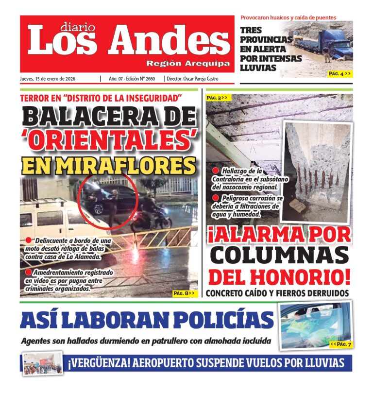 AREQUIPA: Diario Los Andes 15/01/2026