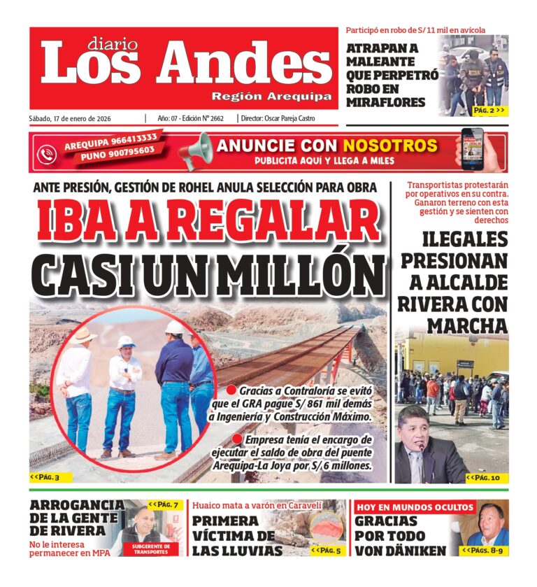 AREQUIPA: Diario Los Andes 17/01/2026