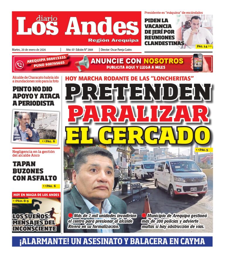 AREQUIPA: Diario Los Andes 20/01/2026