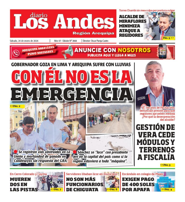 AREQUIPA: Diario Los Andes 24/01/2026