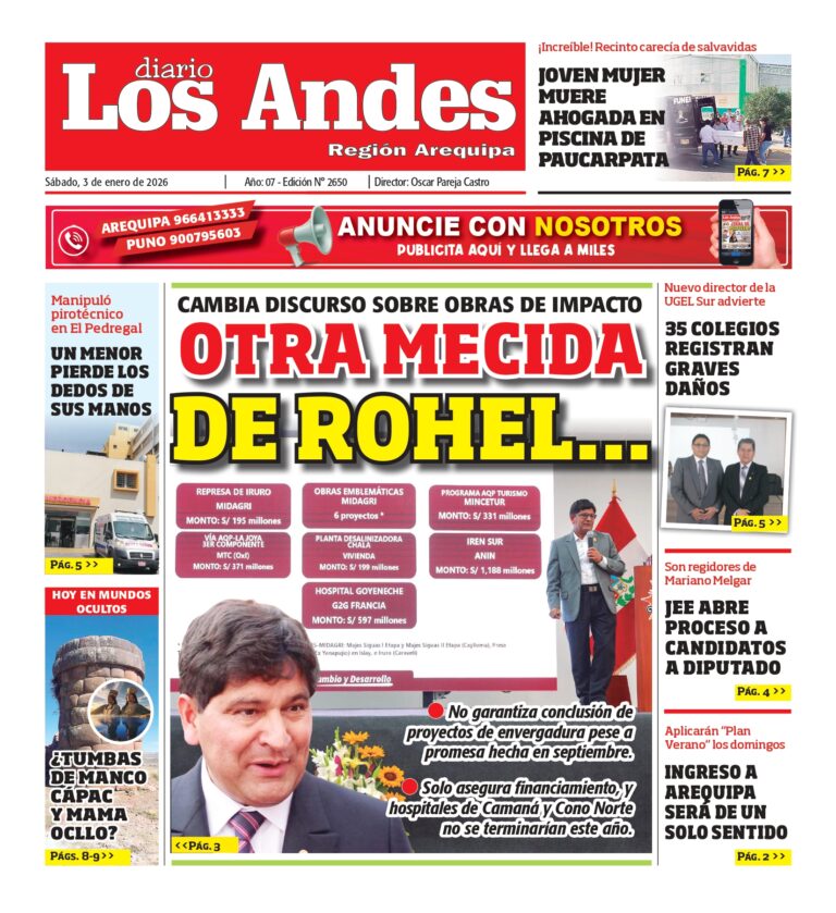 AREQUIPA: Diario Los Andes 03/01/2026