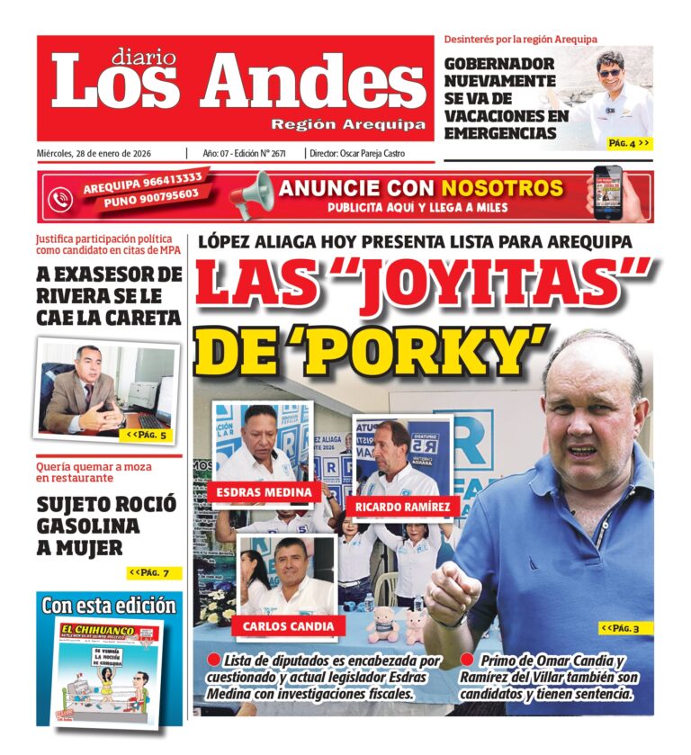AREQUIPA: Diario Los Andes 28/01/2026