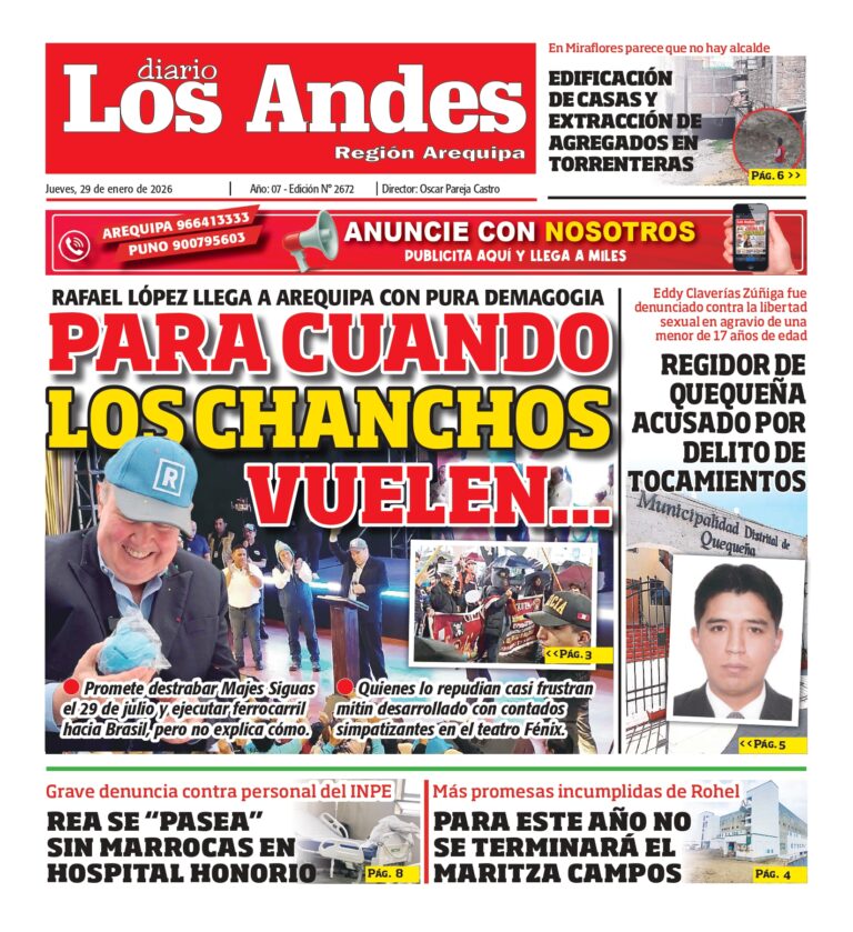 AREQUIPA: Diario Los Andes 29/01/2026