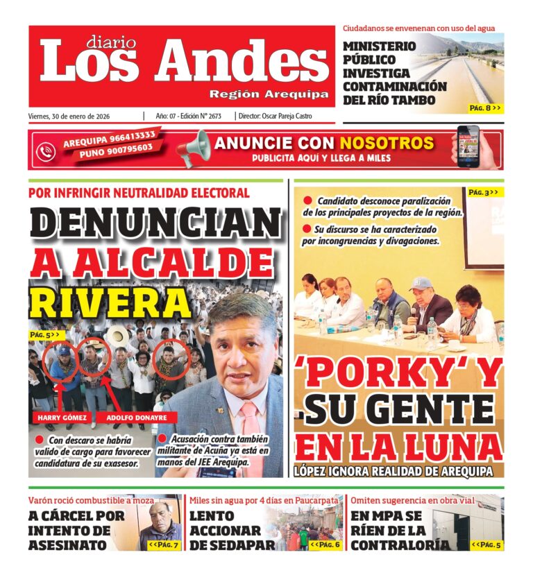 AREQUIPA: Diario Los Andes 30/01/2026