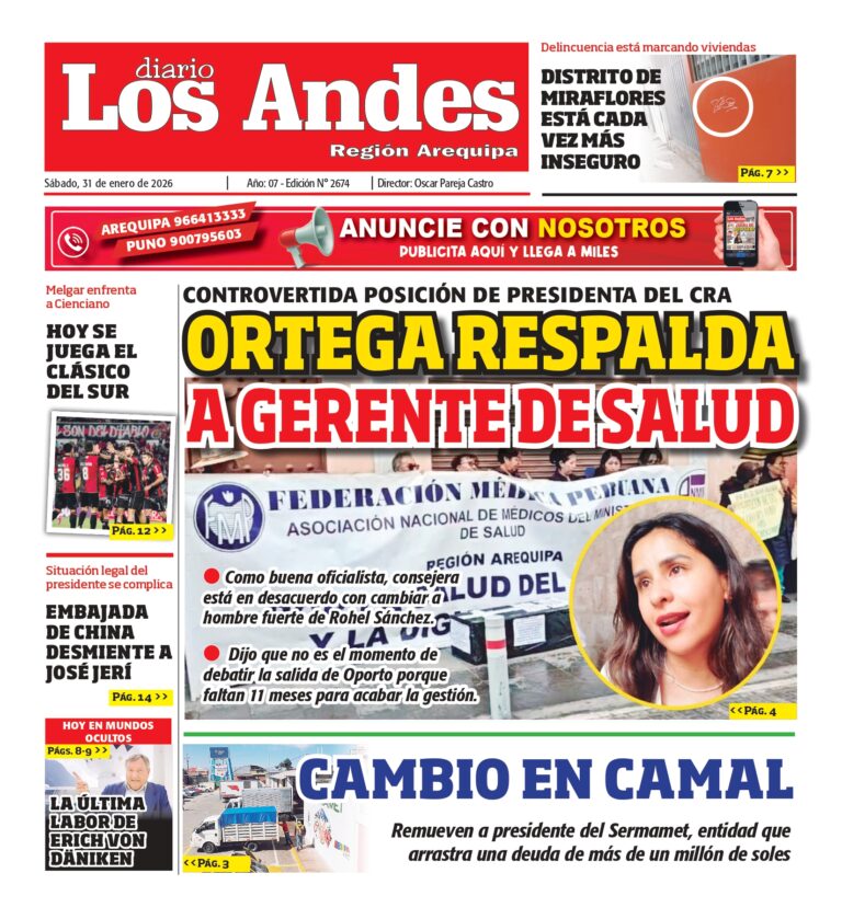 AREQUIPA: Diario Los Andes 31/01/2026