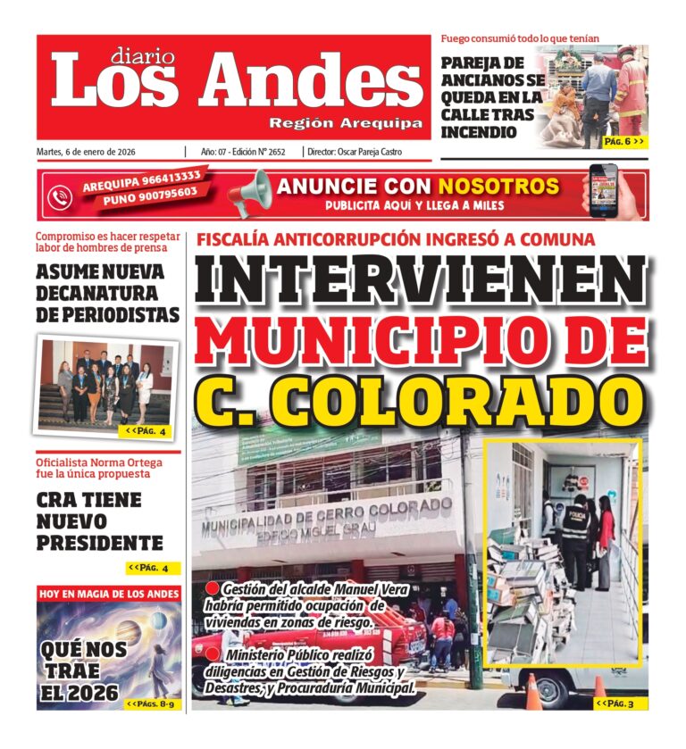 AREQUIPA: Diario Los Andes 06/01/2026