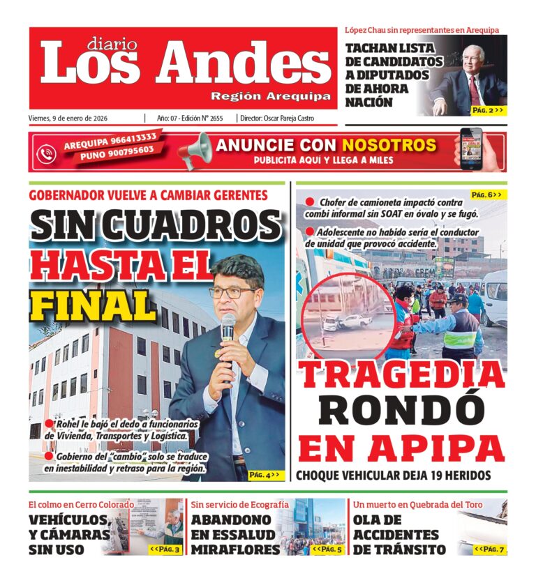AREQUIPA: Diario Los Andes 09/01/2026