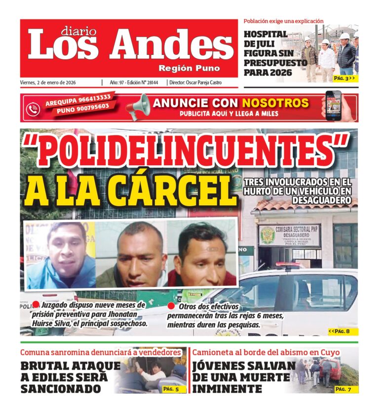 PUNO: Diario Los Andes 02/01/2026