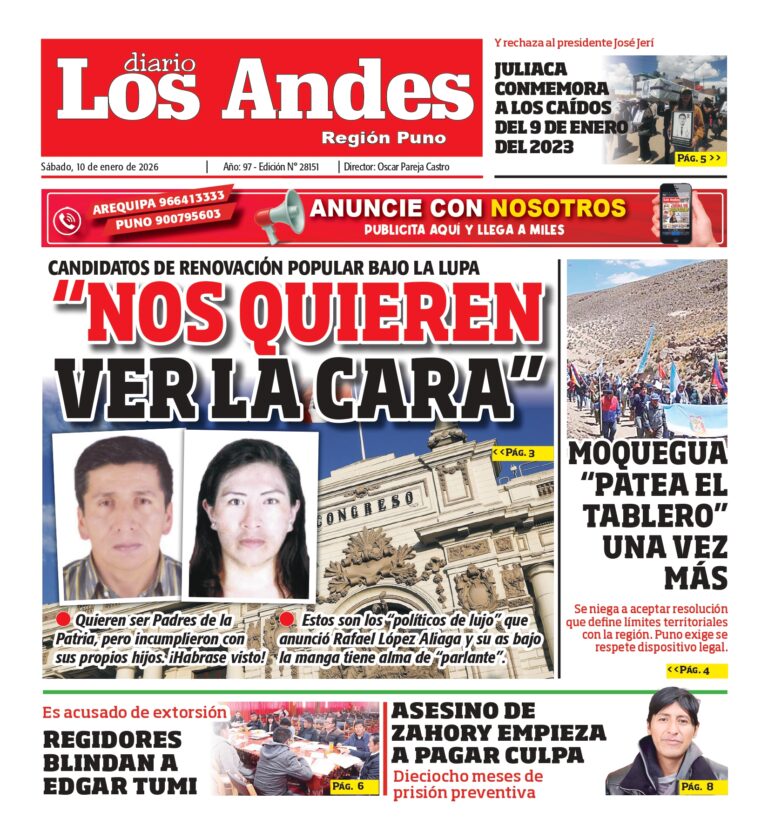 PUNO: Diario Los Andes 10/01/2026