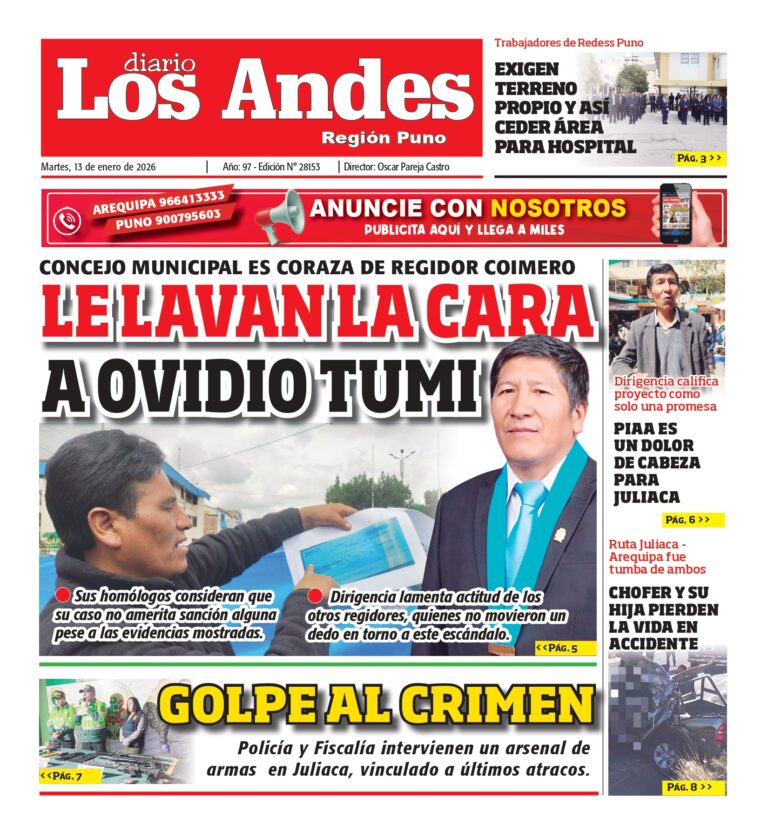 PUNO: Diario Los Andes 13/01/2026