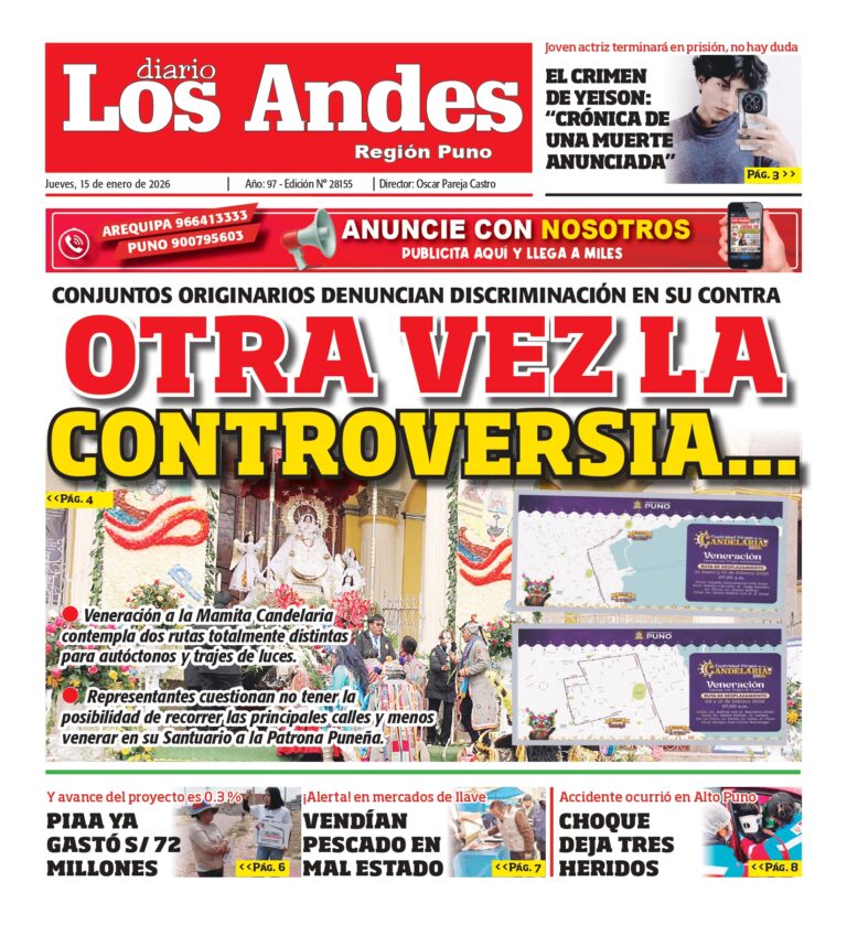 PUNO: Diario Los Andes 15/01/2026
