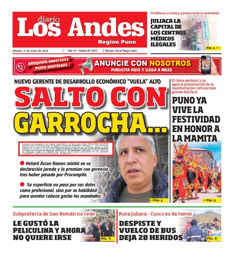 PUNO: Diario Los Andes 17/01/2026